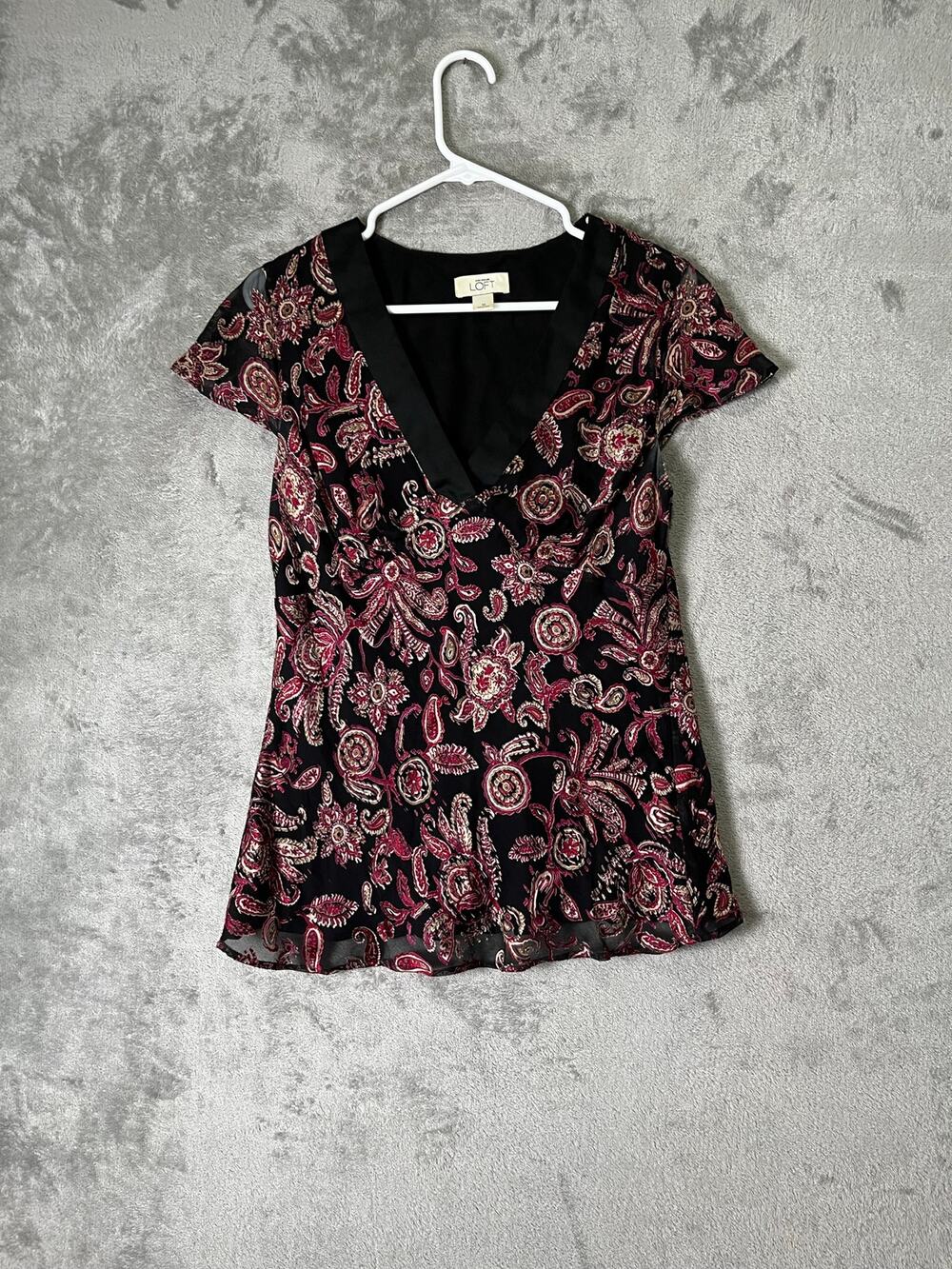 Vintage Paisley Floral Babydoll Blouse Y2K Whimsigoth Fairy Grunge Boho Romantic